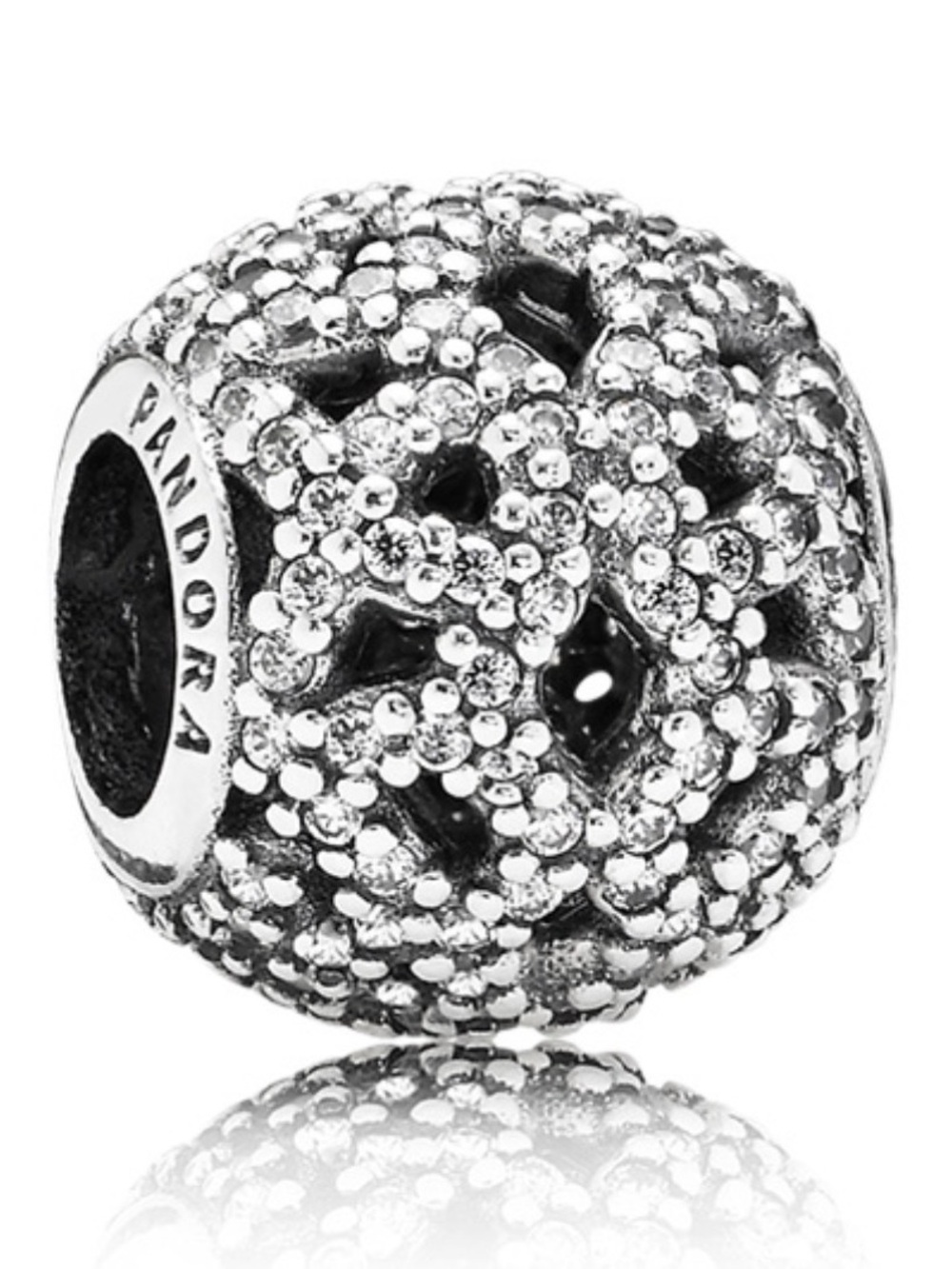 PANDORA Shimmering Lace Charm - Silver Cz